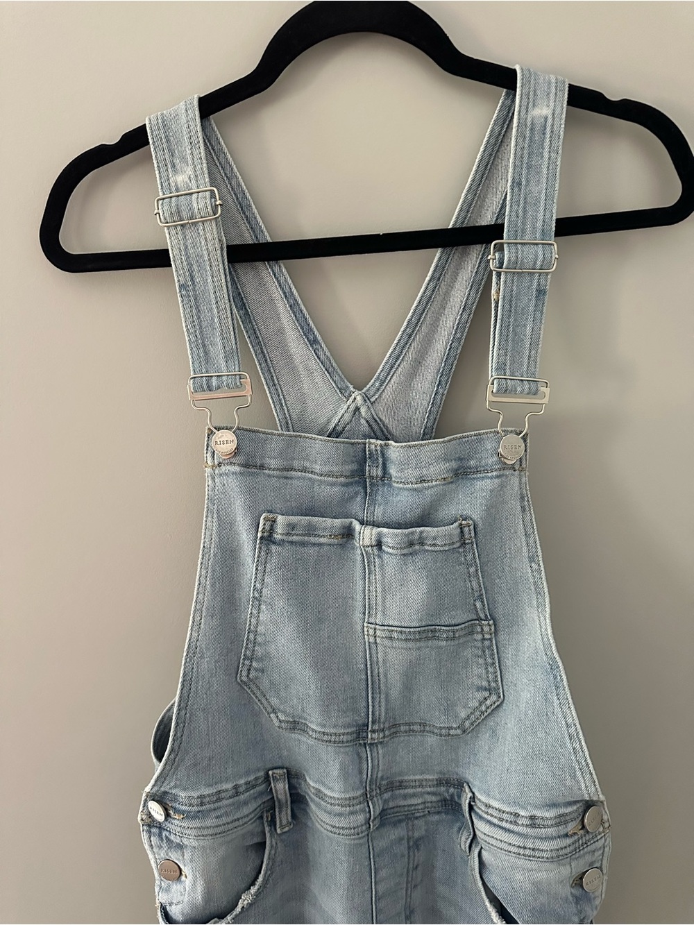 Risen Jeans Light Wash Denim Overalls - Soft Blue